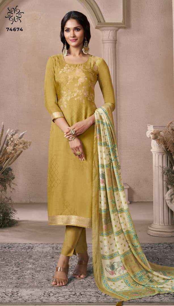 VINAY FASHION KULEESH NAVYA VOL 3 JACQUARD DESIGNER WORK LADIES SUIT