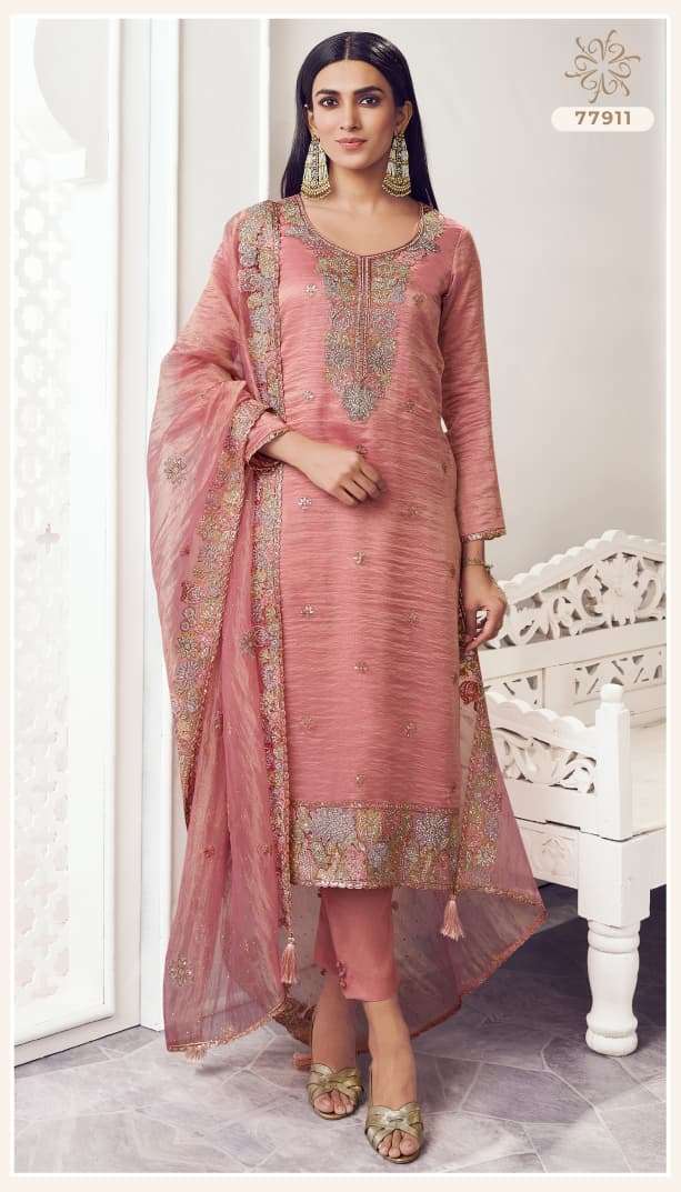 VINAY FASHION KULEESH POSHAK SILK WITH EMBROIDERY WORK FESTIVE WEAR LADIES SUIT