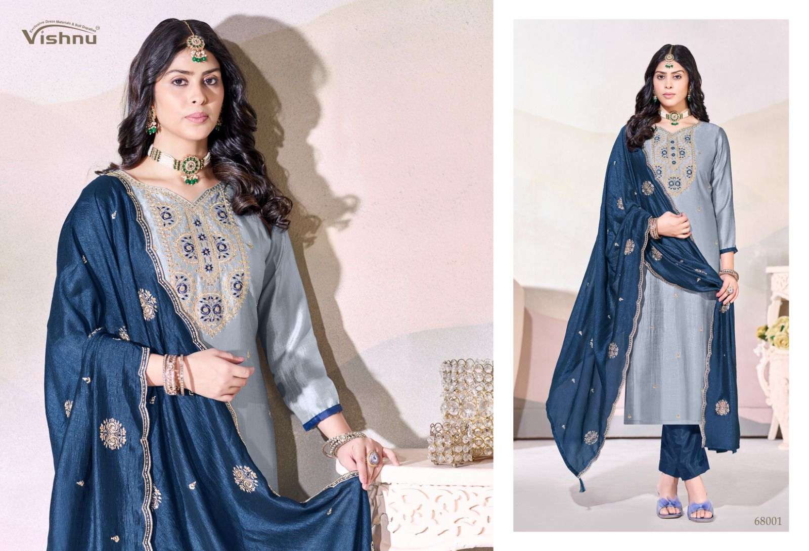 VISHNU IMPEX ARUNIKA SILK FANCY EMBROIDERY WORK LADIES SALWAR SUIT