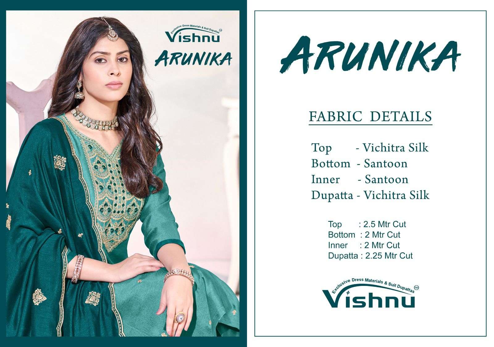 VISHNU IMPEX ARUNIKA SILK FANCY EMBROIDERY WORK LADIES SALWAR SUIT