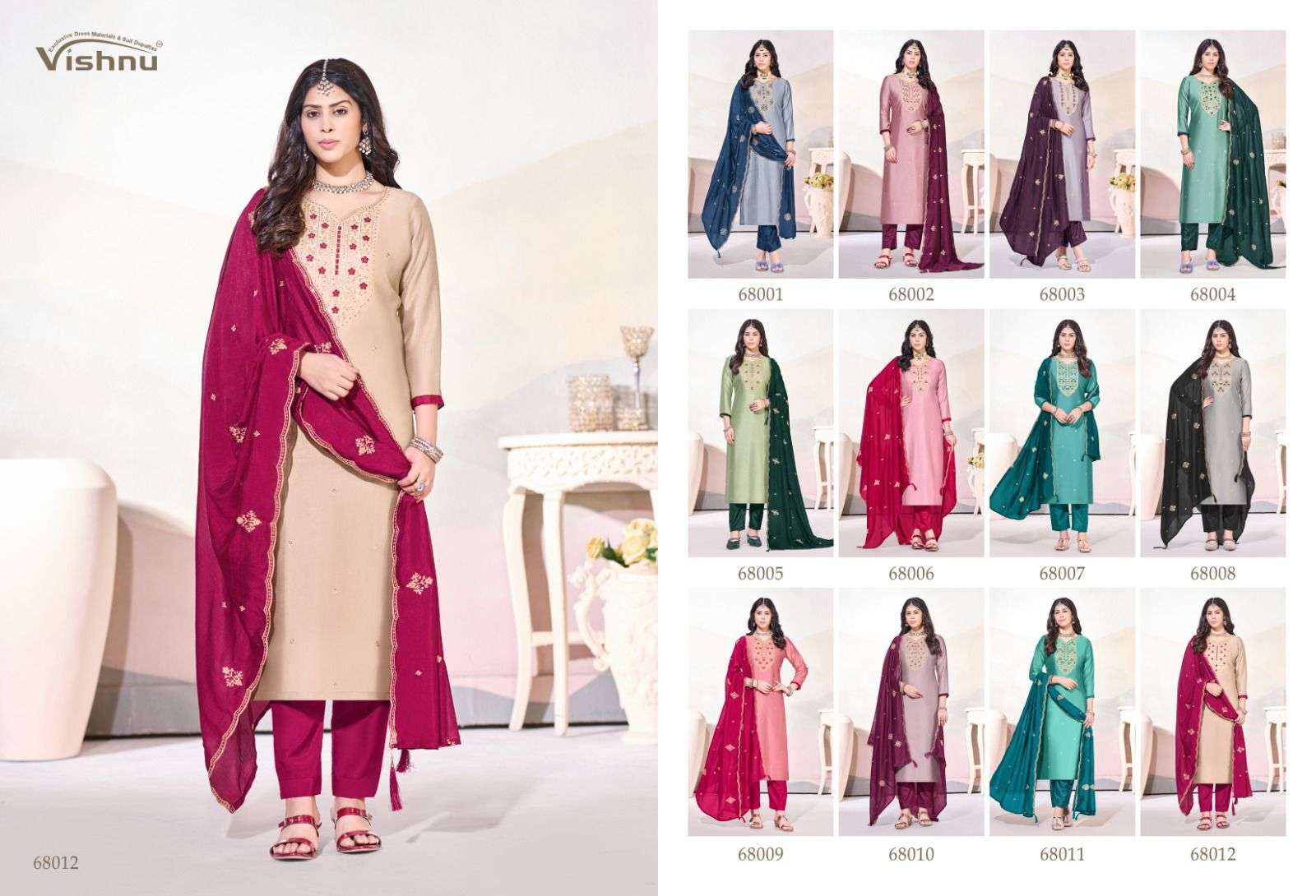 VISHNU IMPEX ARUNIKA SILK FANCY EMBROIDERY WORK LADIES SALWAR SUIT
