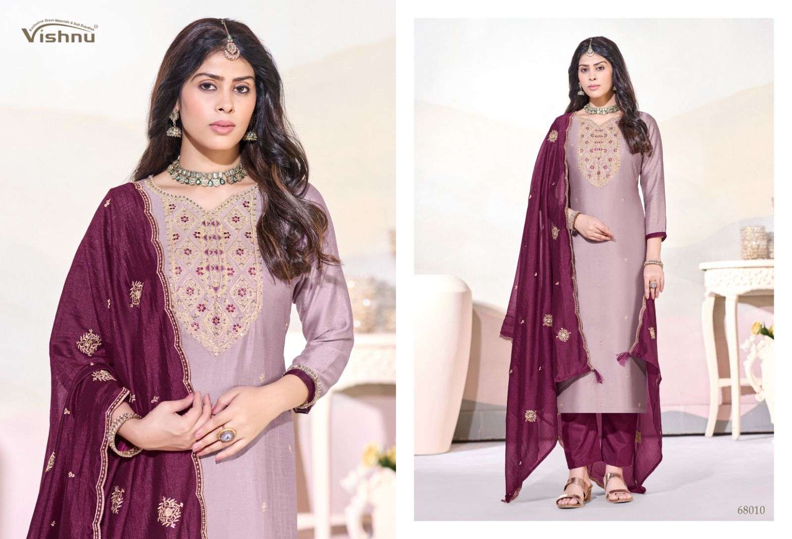 VISHNU IMPEX ARUNIKA SILK FANCY EMBROIDERY WORK LADIES SALWAR SUIT