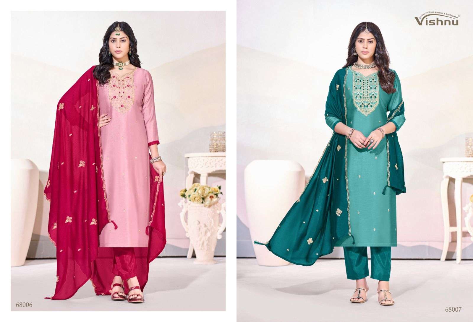 VISHNU IMPEX ARUNIKA SILK FANCY EMBROIDERY WORK LADIES SALWAR SUIT