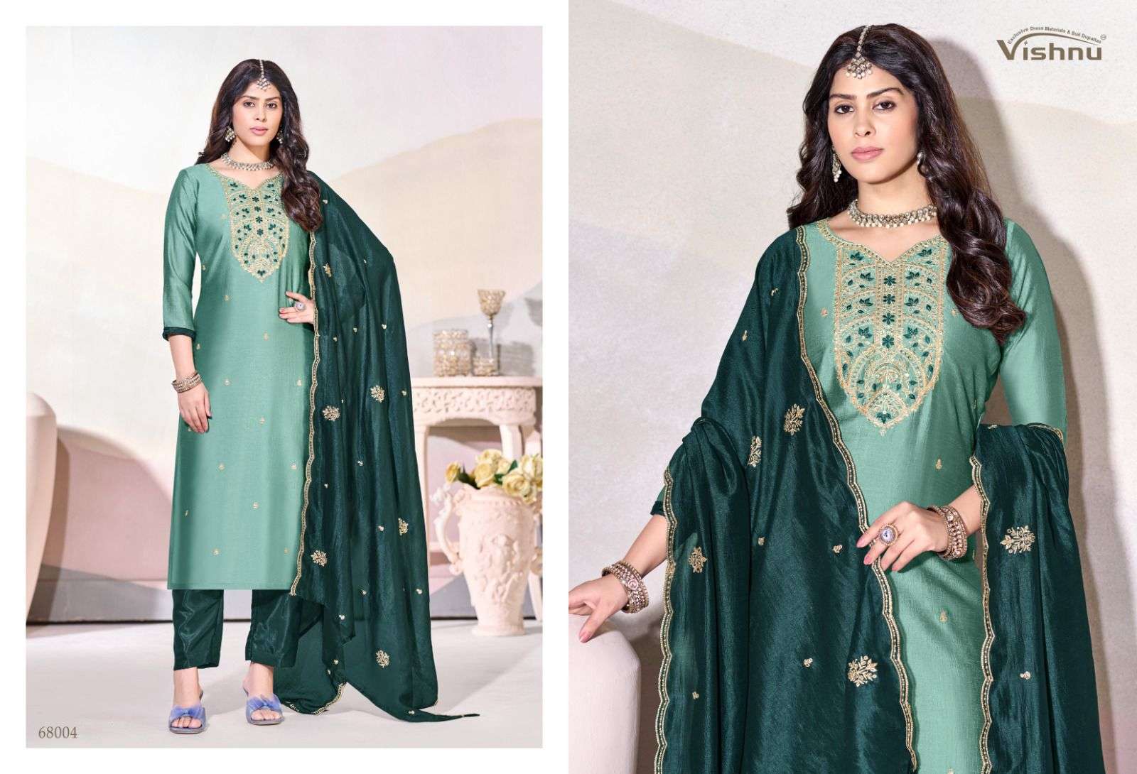 VISHNU IMPEX ARUNIKA SILK FANCY EMBROIDERY WORK LADIES SALWAR SUIT