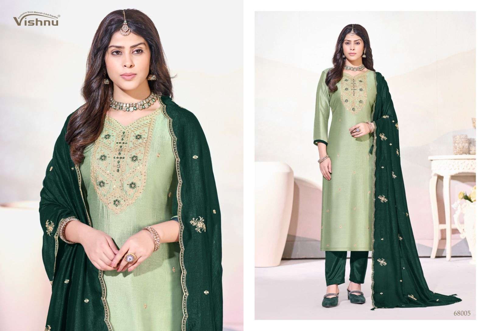 VISHNU IMPEX ARUNIKA SILK FANCY EMBROIDERY WORK LADIES SALWAR SUIT
