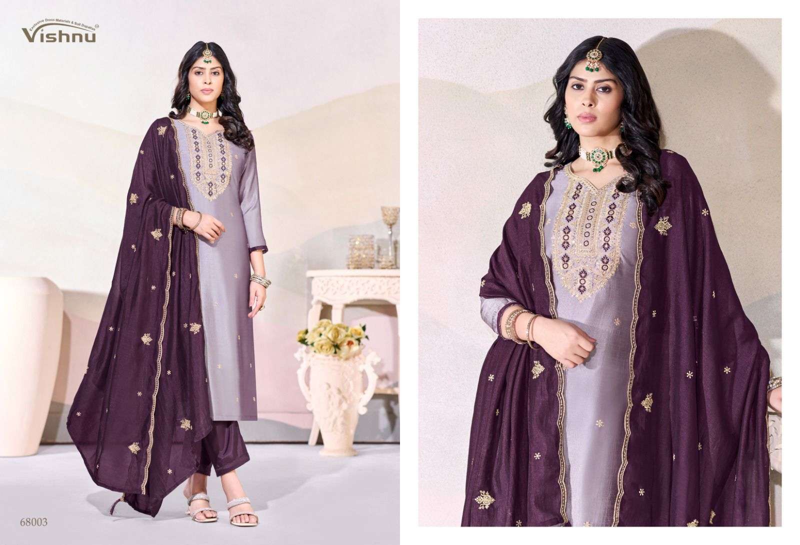 VISHNU IMPEX ARUNIKA SILK FANCY EMBROIDERY WORK LADIES SALWAR SUIT