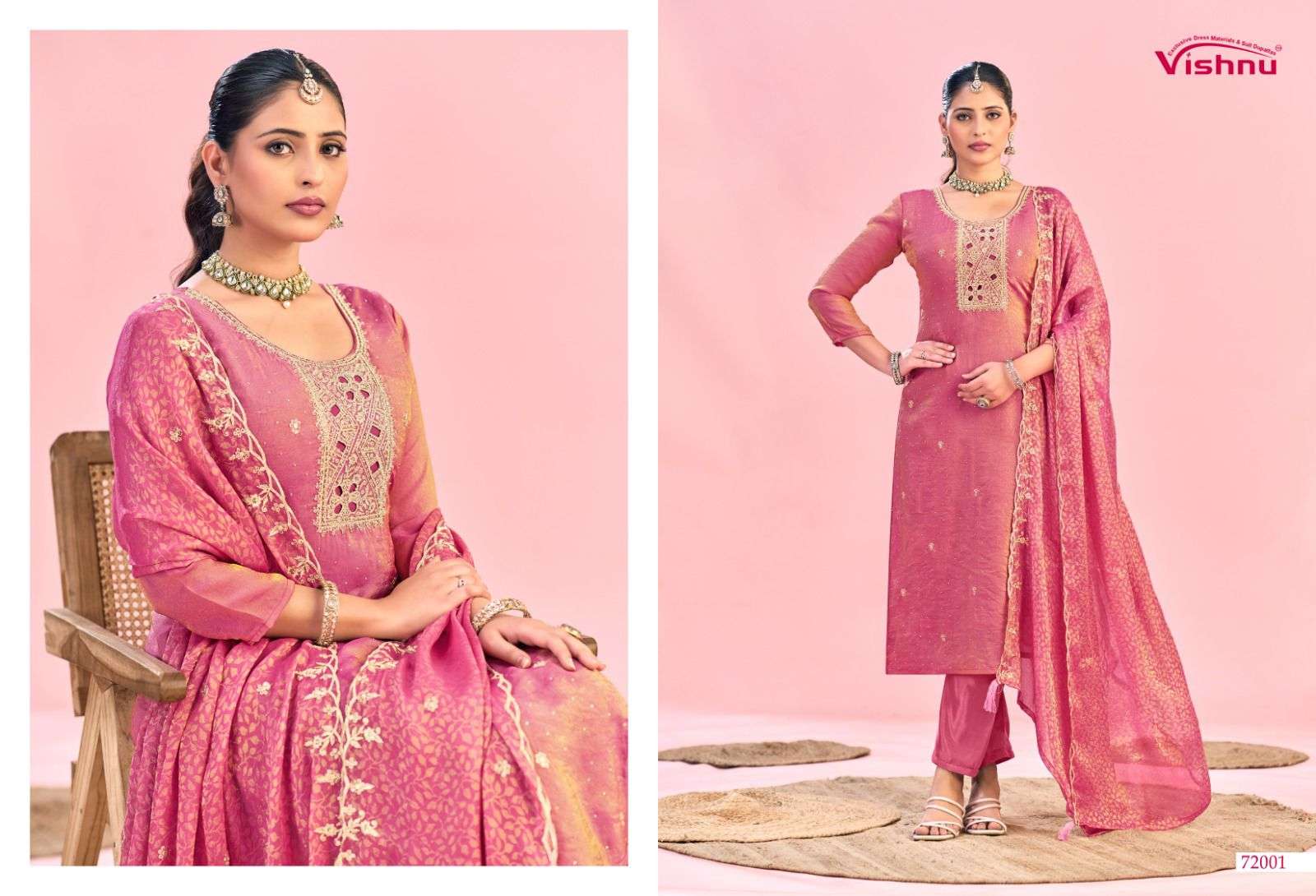 VISHNU IMPEX HANIYA MOSS FABRIC EMBROIDERY DESIGNER WORK LADIES SUIT