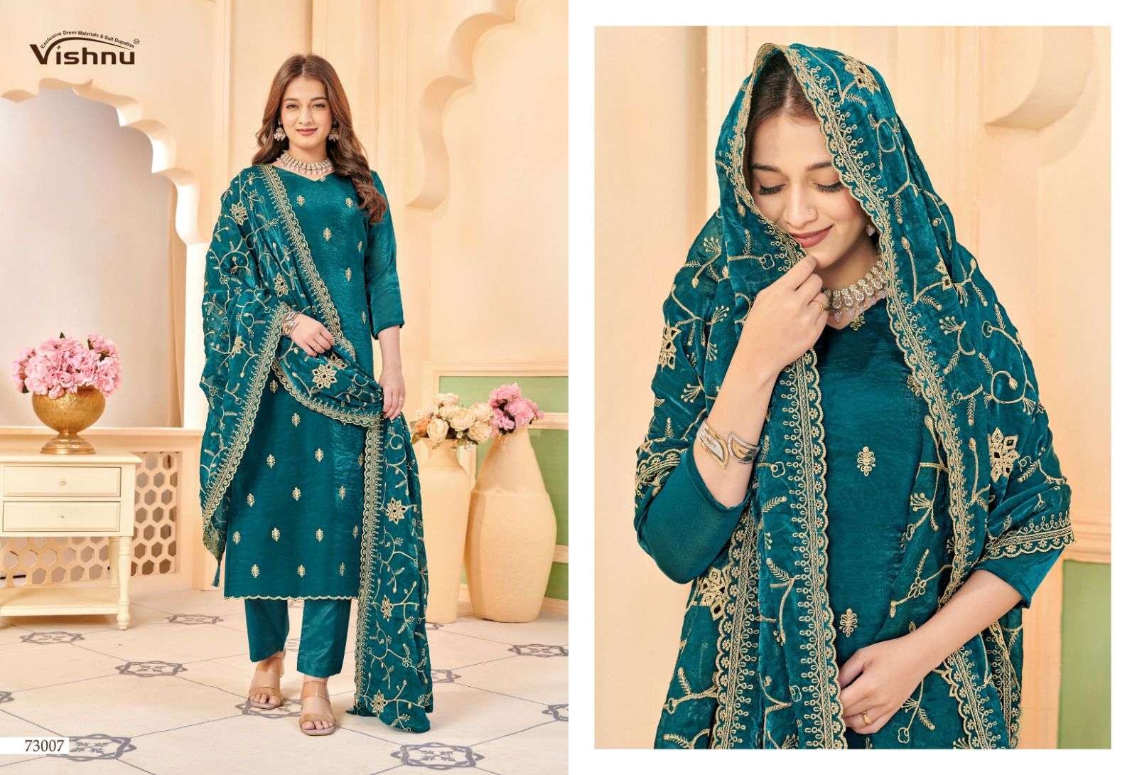 VISHNU IMPEX HARLEEN GEORGETTE FANCY WORK LADIES SALWAR SUIT