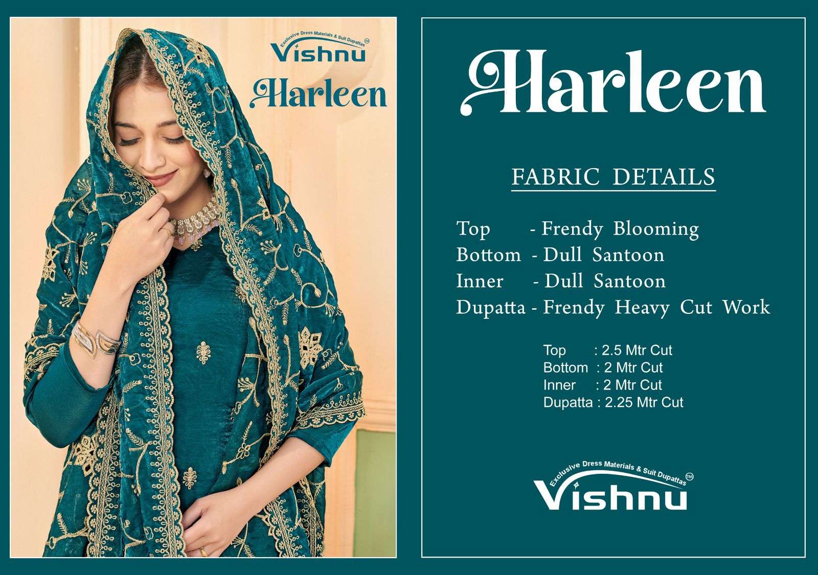 VISHNU IMPEX HARLEEN GEORGETTE FANCY WORK LADIES SALWAR SUIT