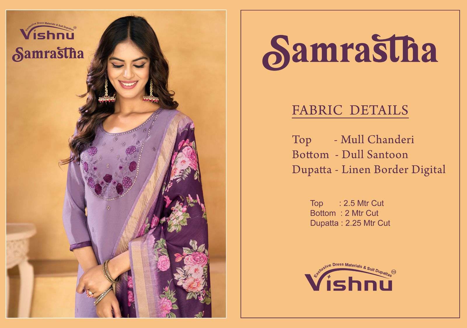 VISHNU IMPEX SAMRASTHA CHANDERI SILK FANCY WORKS LADIES SALWAR SUIT