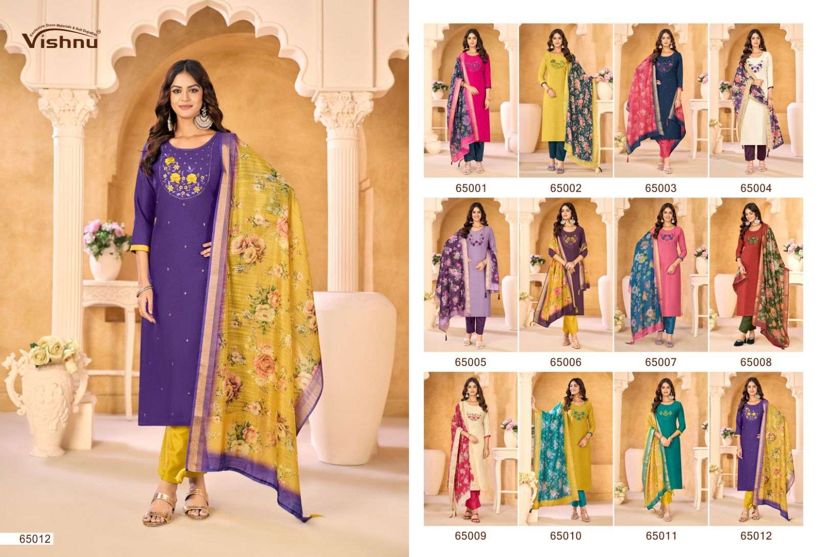 VISHNU IMPEX SAMRASTHA CHANDERI SILK FANCY WORKS LADIES SALWAR SUIT