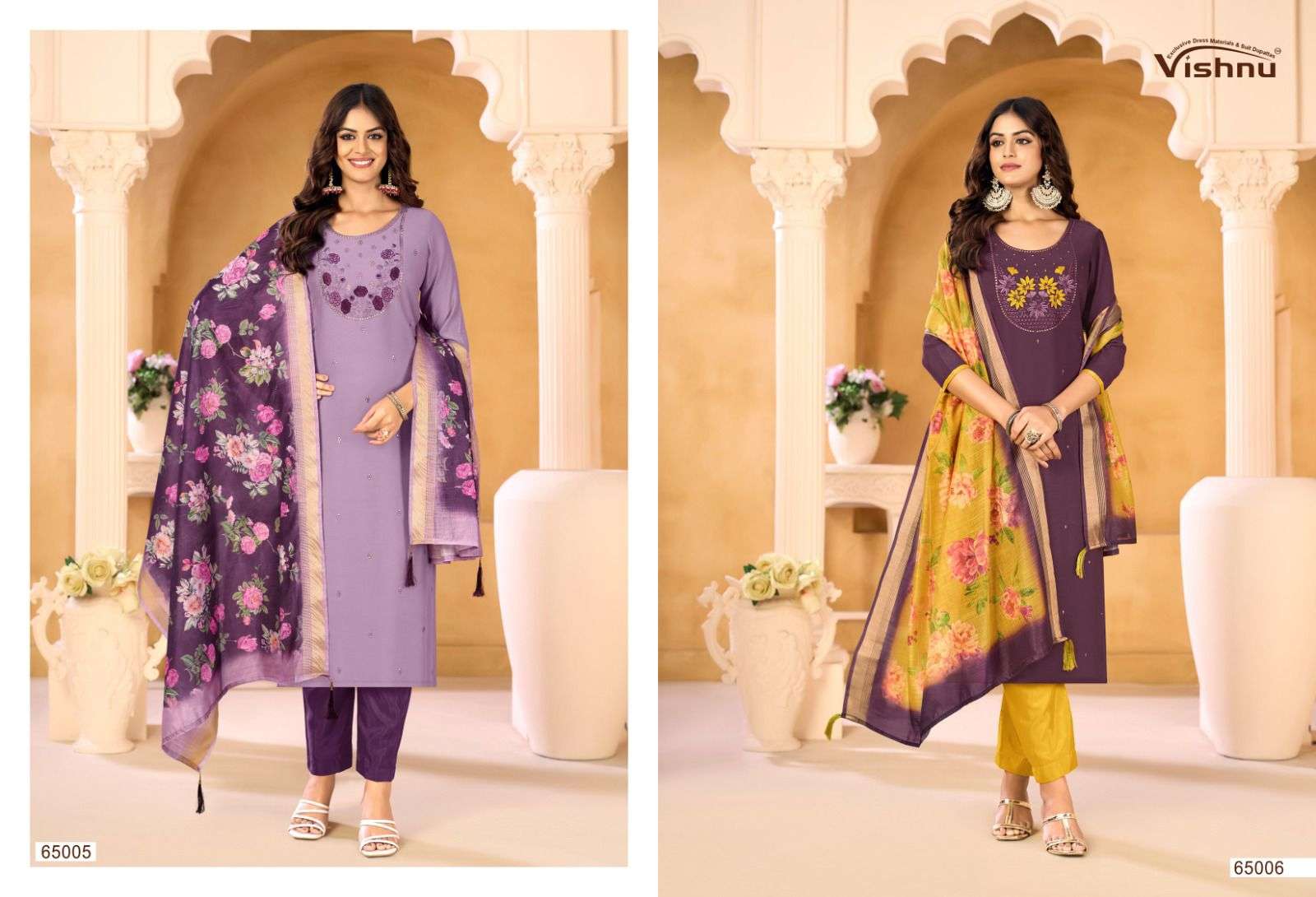 VISHNU IMPEX SAMRASTHA CHANDERI SILK FANCY WORKS LADIES SALWAR SUIT