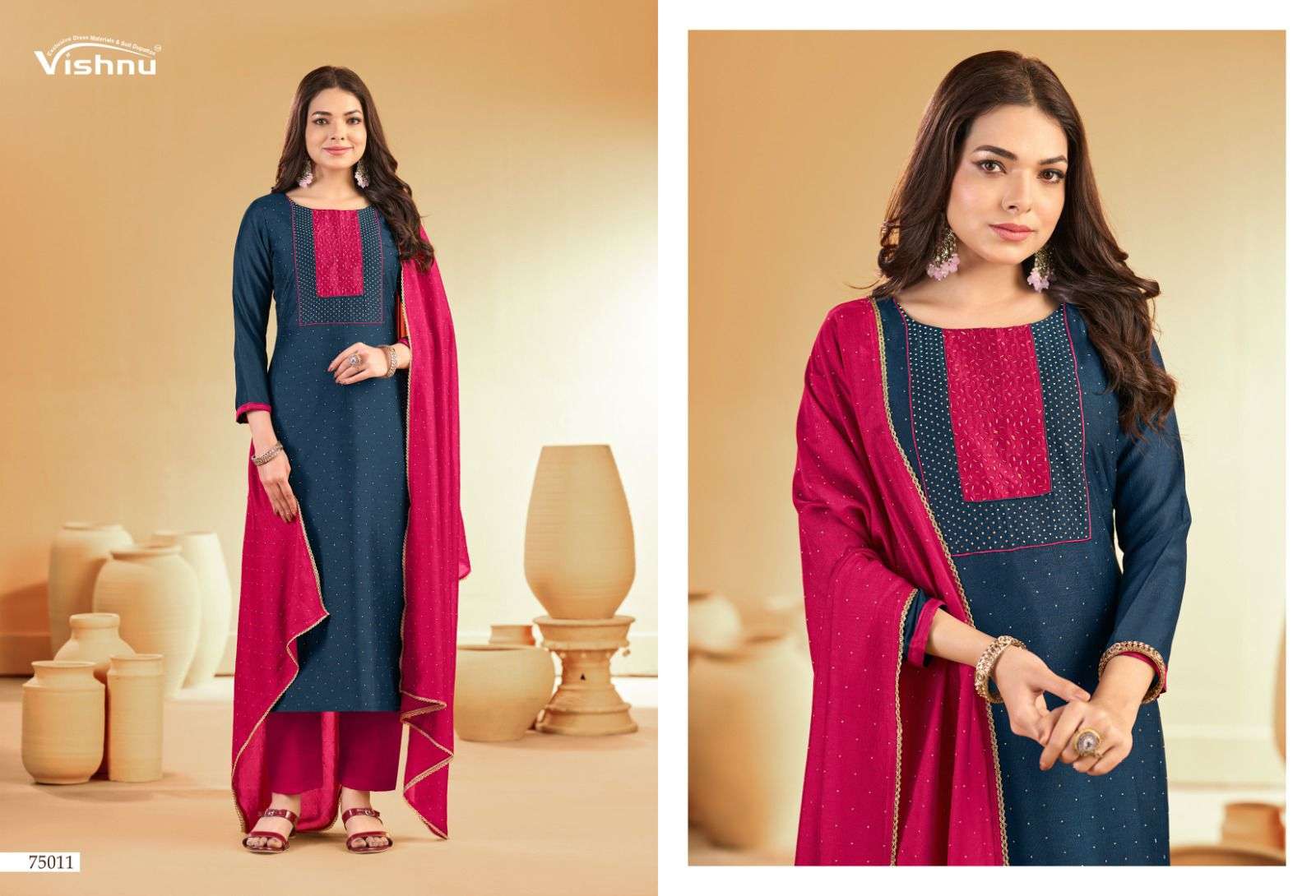 VISHNU IMPEX SWARNPANKH SILK EMBROIDERY WORK LADIES SUIT
