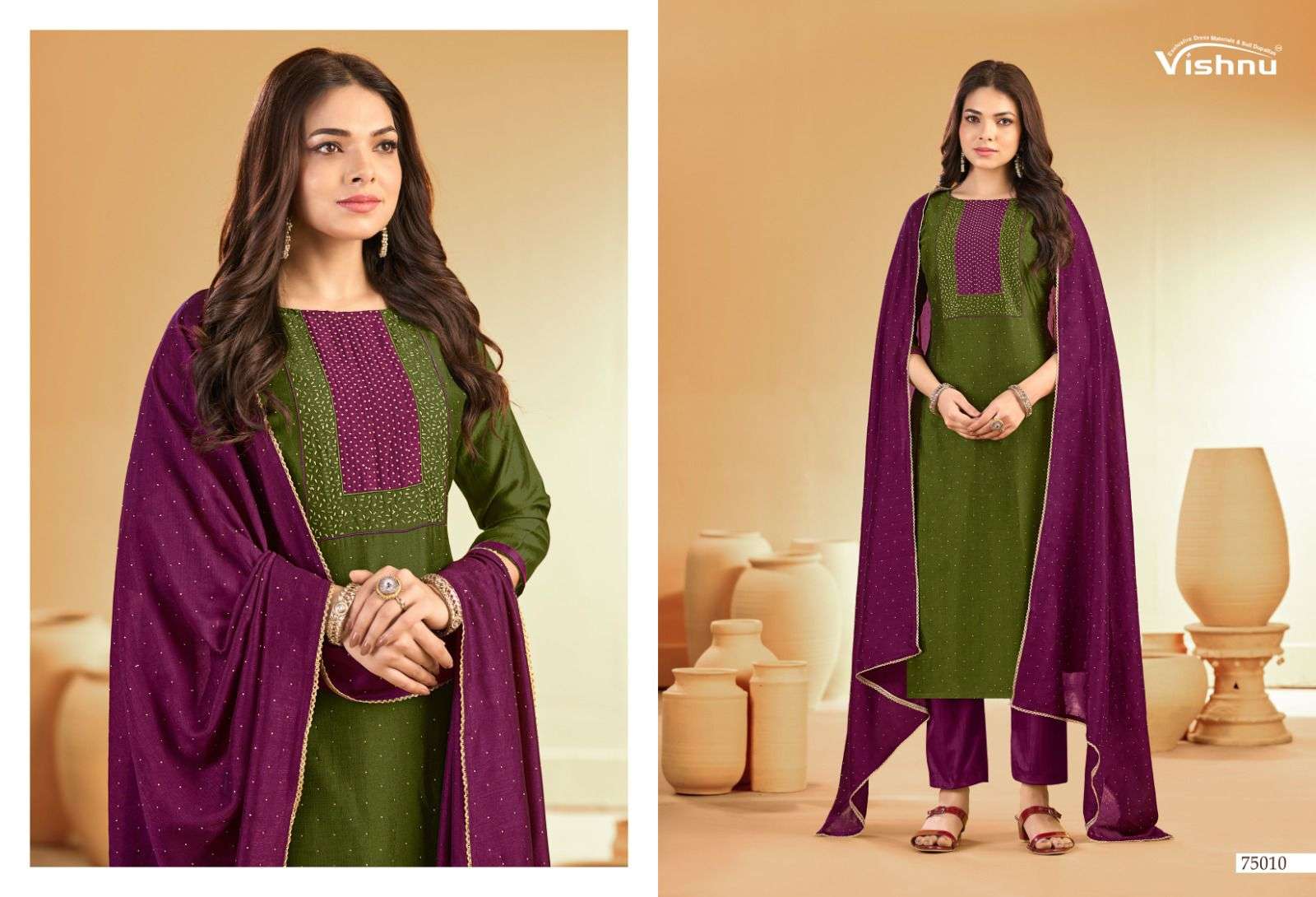 VISHNU IMPEX SWARNPANKH SILK EMBROIDERY WORK LADIES SUIT