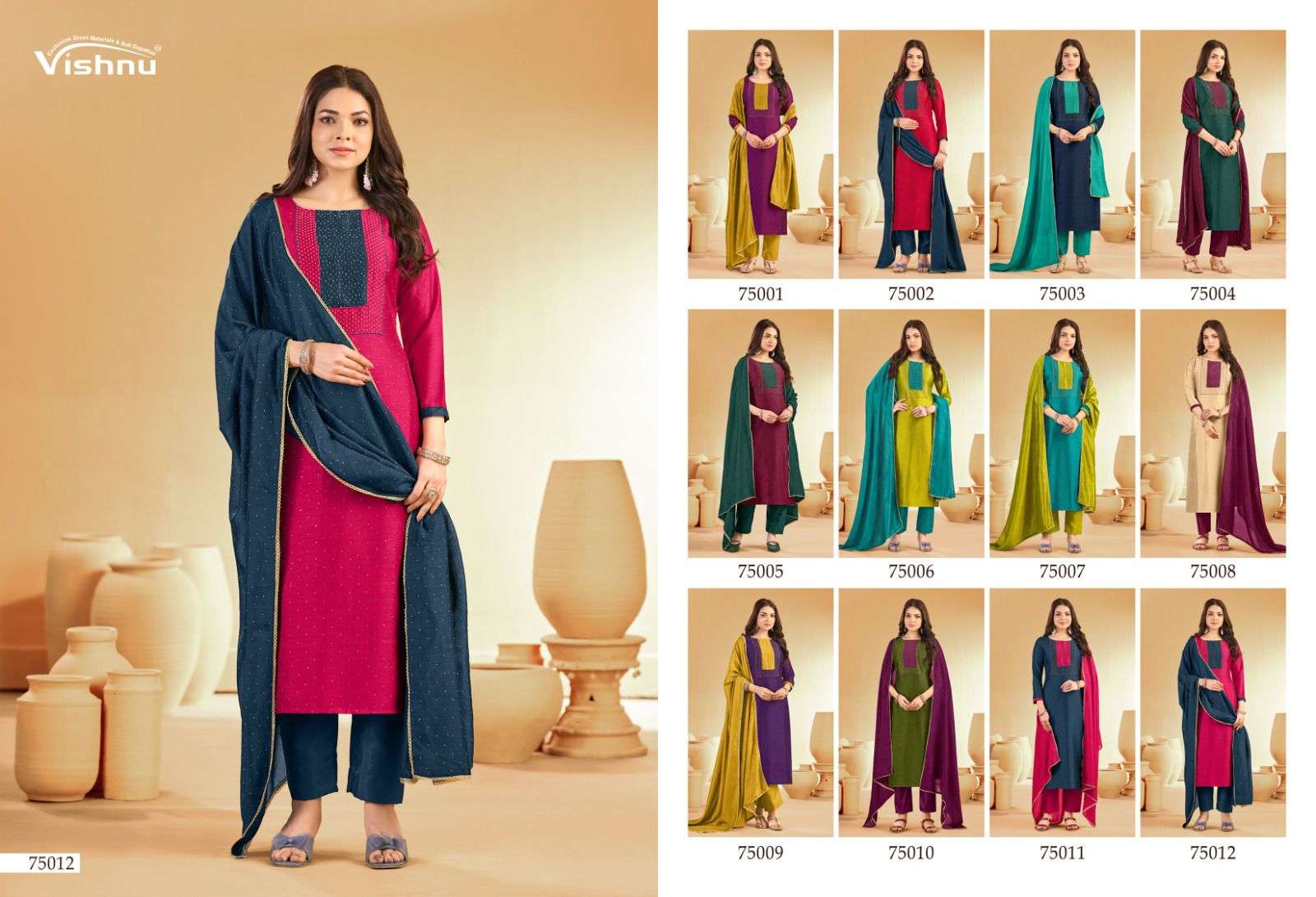 VISHNU IMPEX SWARNPANKH SILK EMBROIDERY WORK LADIES SUIT