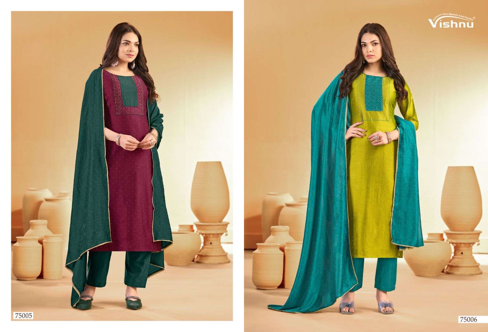 VISHNU IMPEX SWARNPANKH SILK EMBROIDERY WORK LADIES SUIT