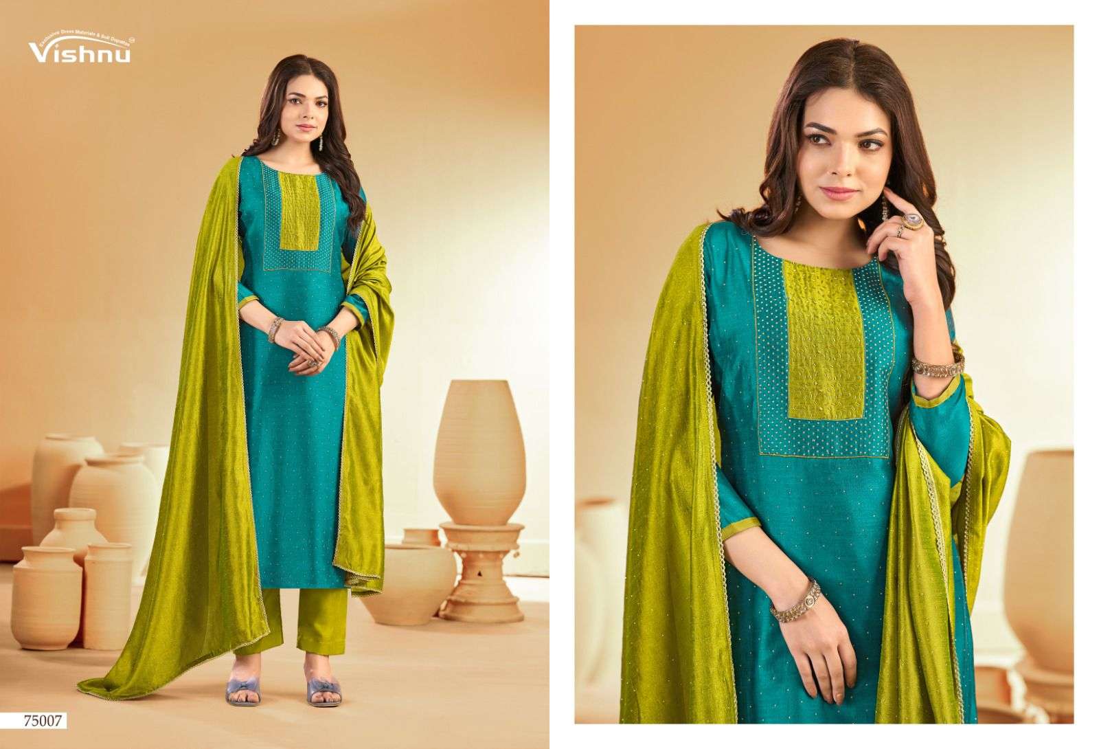 VISHNU IMPEX SWARNPANKH SILK EMBROIDERY WORK LADIES SUIT