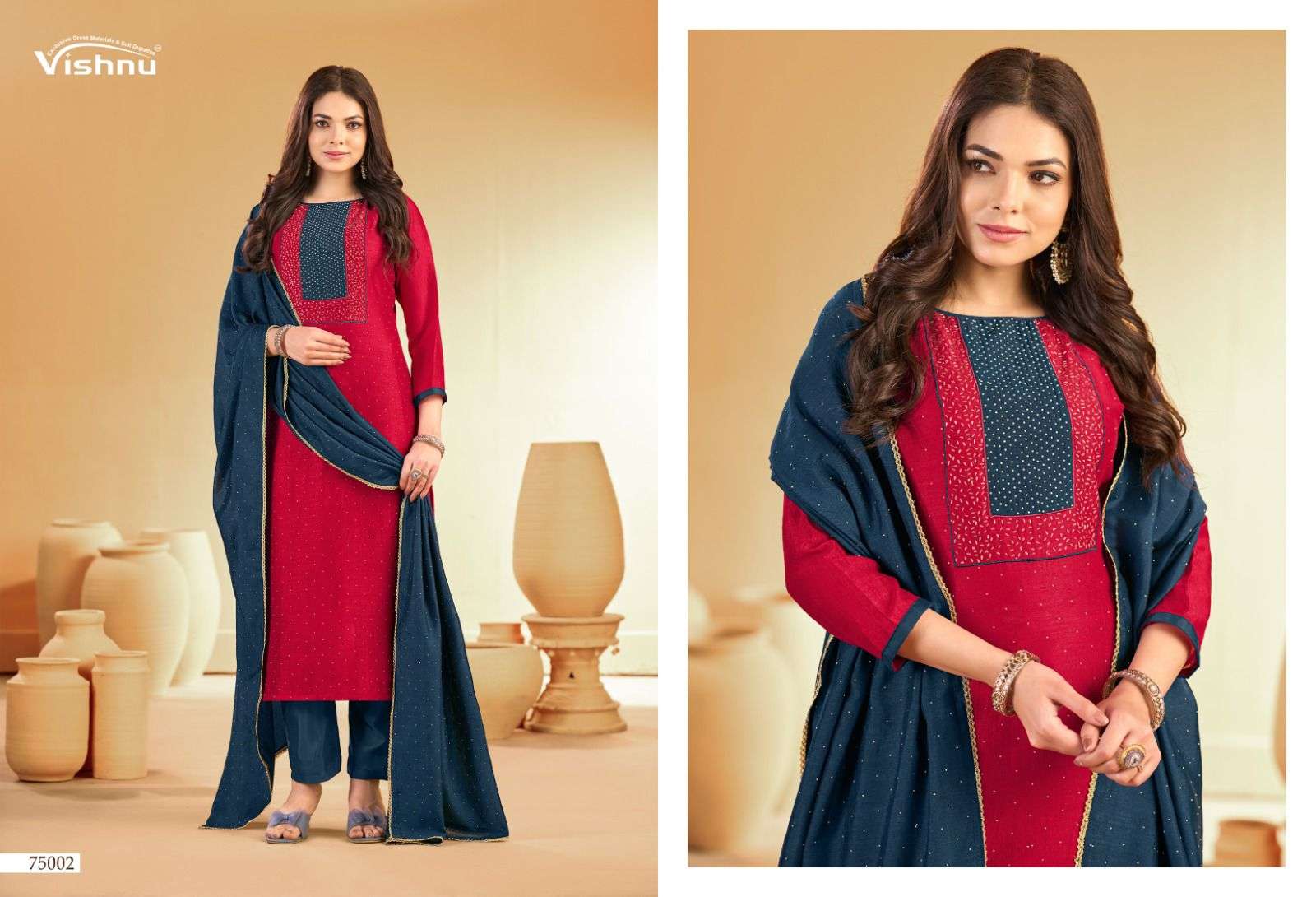 VISHNU IMPEX SWARNPANKH SILK EMBROIDERY WORK LADIES SUIT