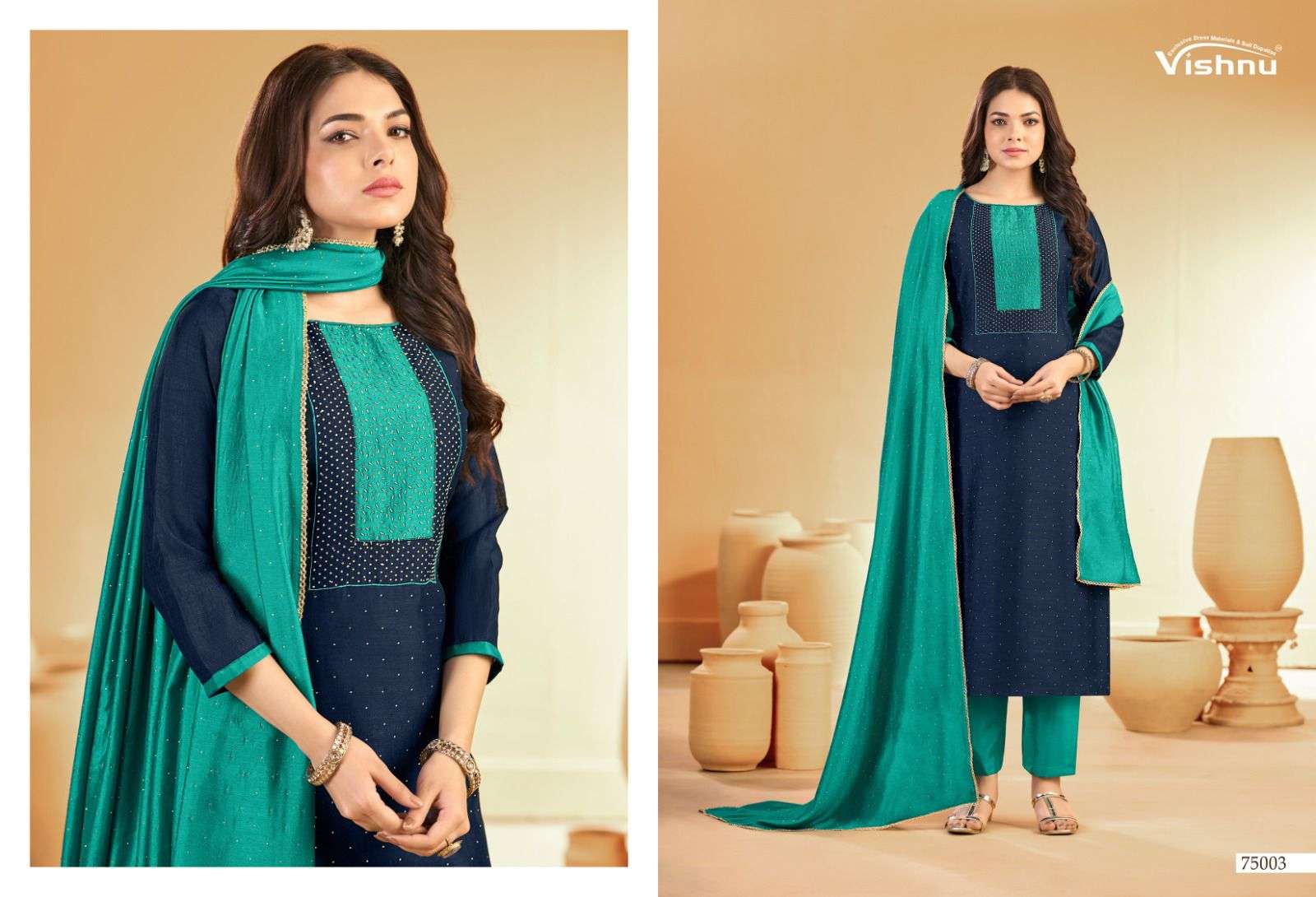 VISHNU IMPEX SWARNPANKH SILK EMBROIDERY WORK LADIES SUIT