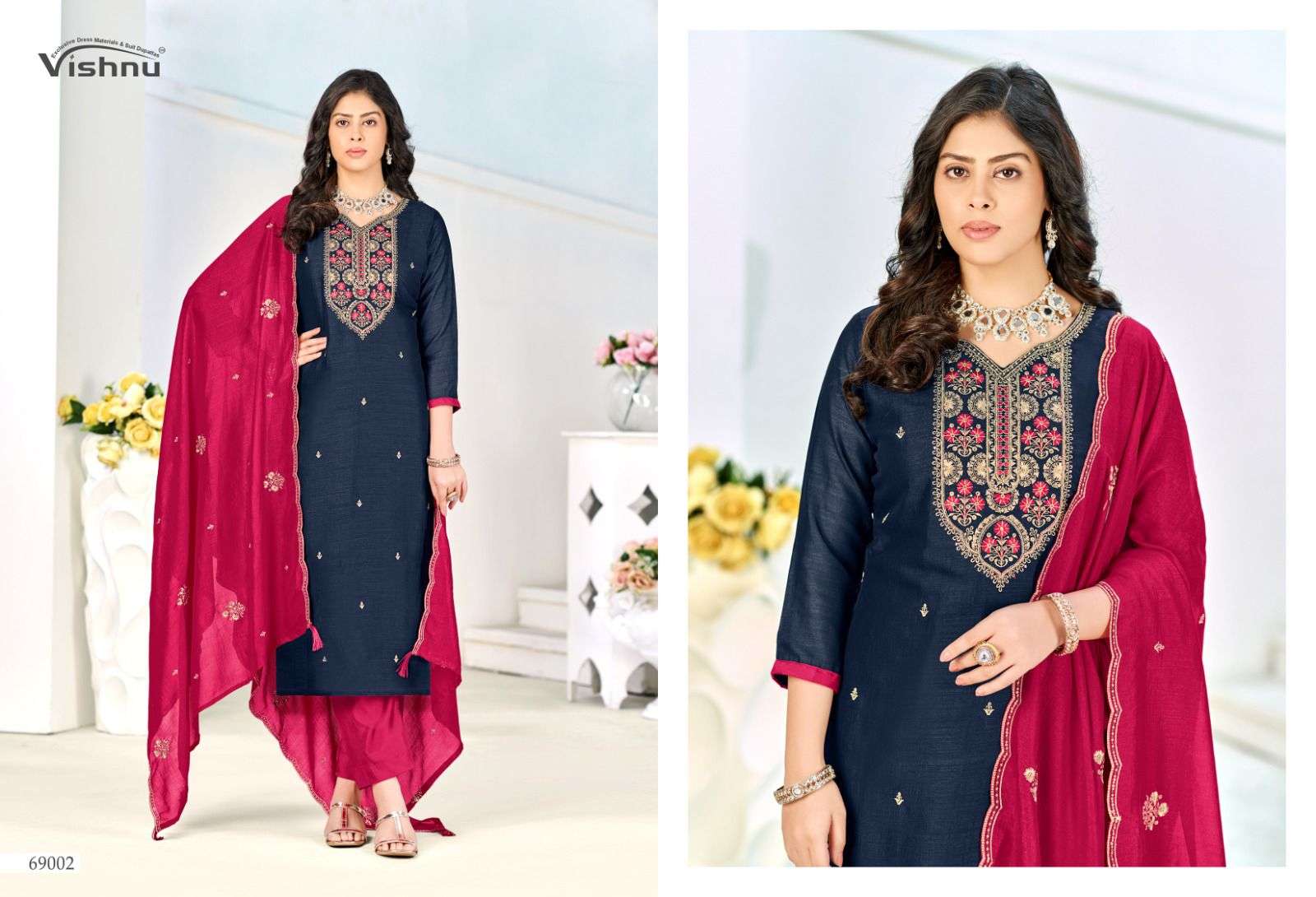 VISHNU IMPEX TURKISH SILK EMBROIDERY WORK SUIT
