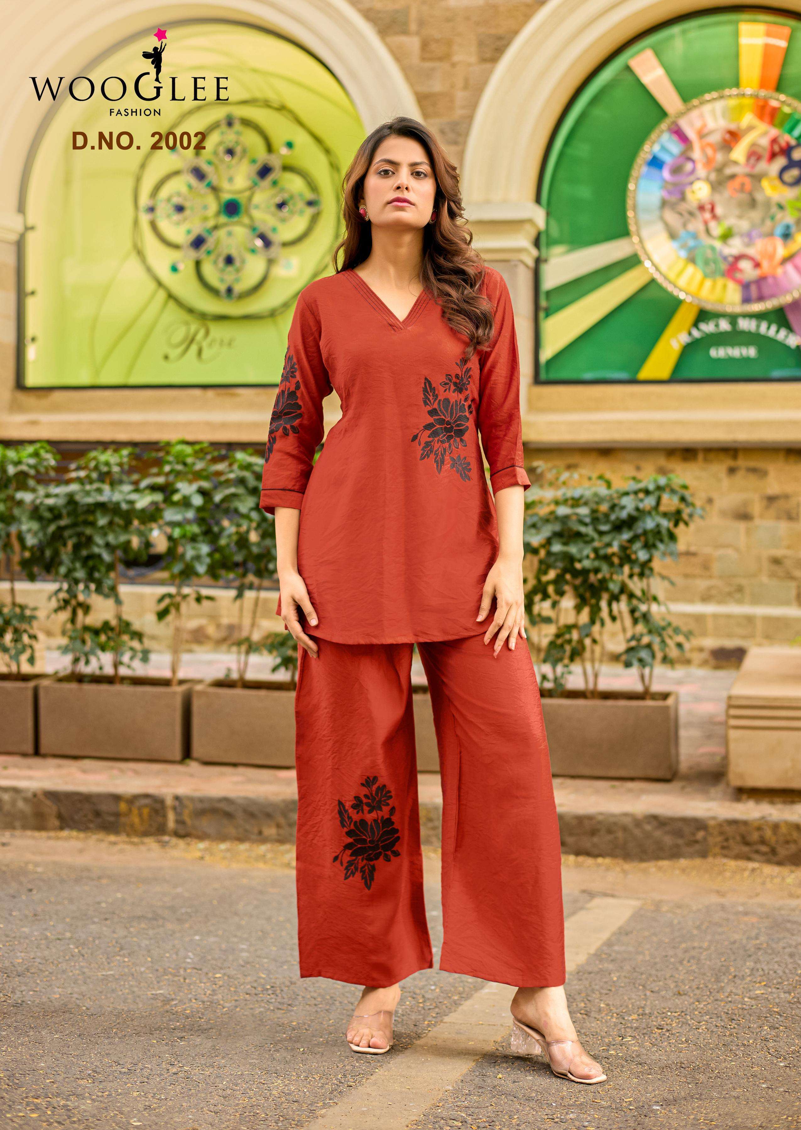 WOOGLEE LIVONIA VISCOSE FANCY WORKS LADIES TOP WITH BOTTOM PAIR 