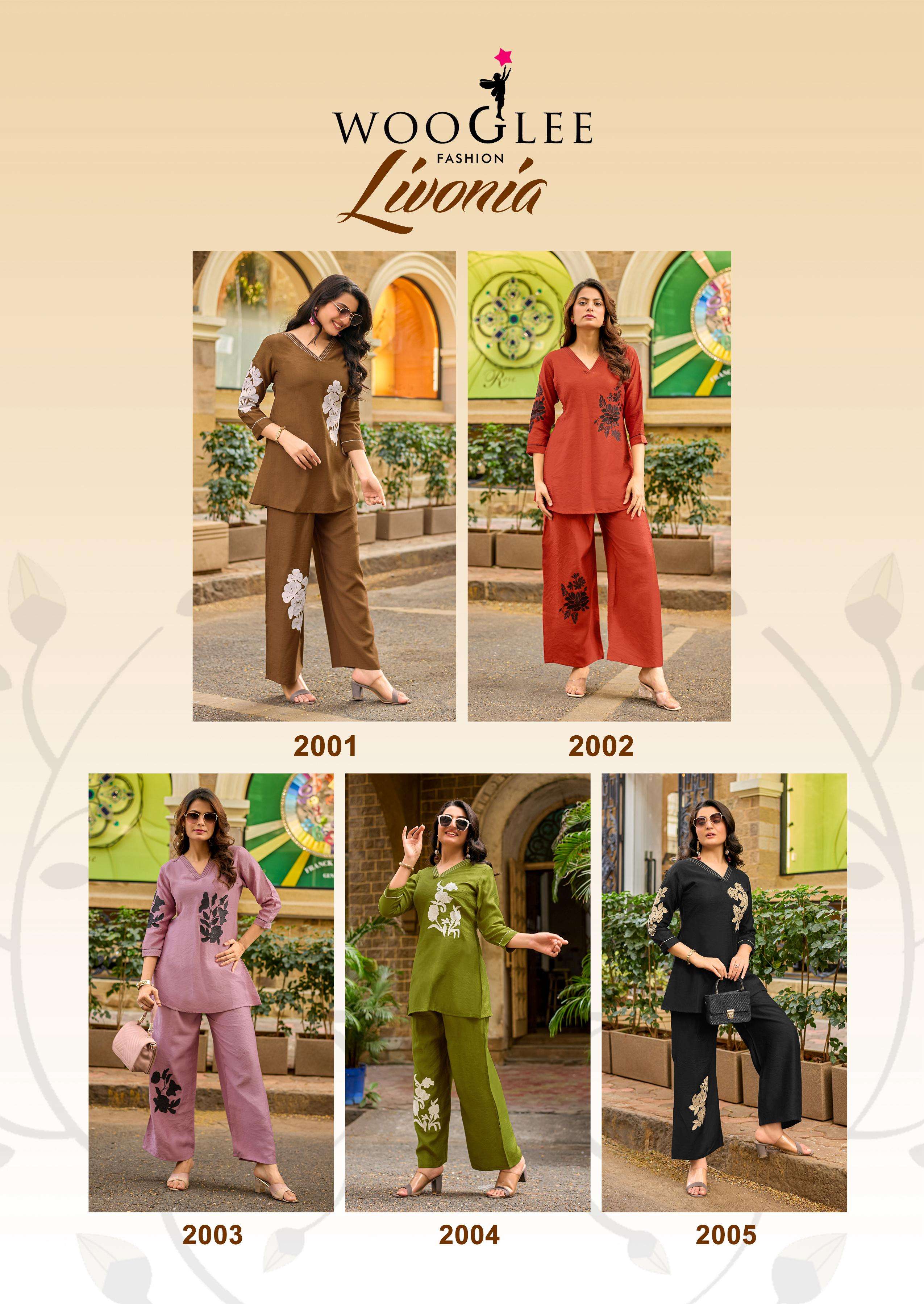 WOOGLEE LIVONIA VISCOSE FANCY WORKS LADIES TOP WITH BOTTOM PAIR 