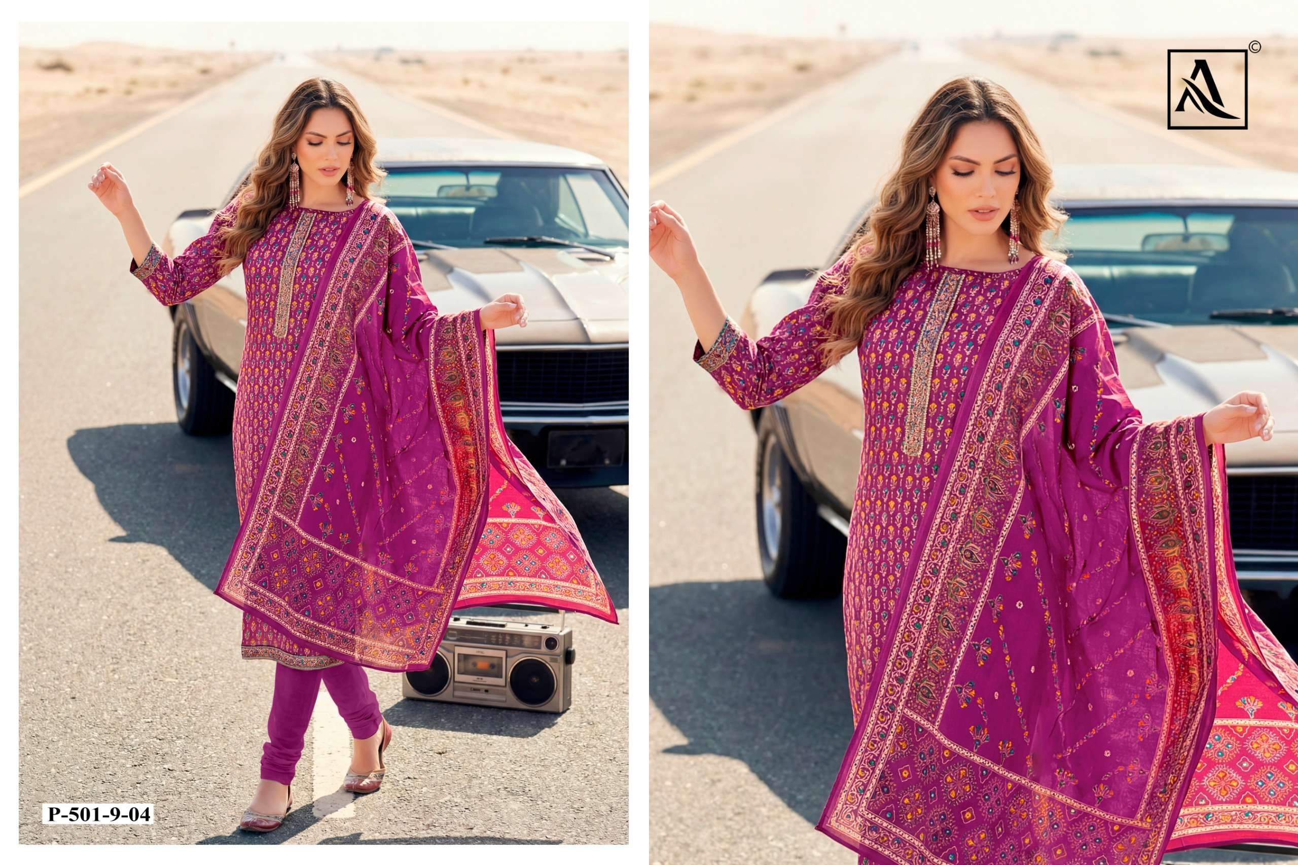 ALOK SUITS IVORY JAM COTTON PRINT WITH FANCY EMBROIDERY WORK SUIT