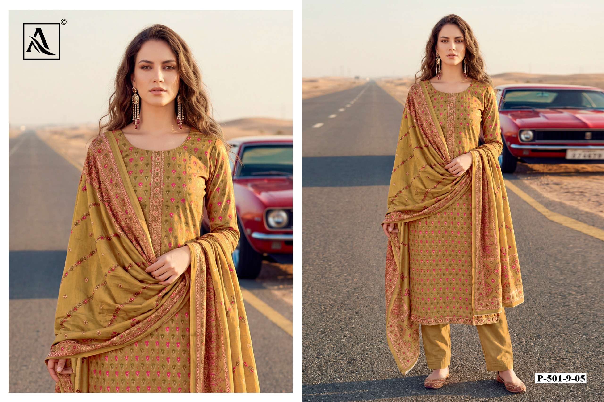 ALOK SUITS IVORY JAM COTTON PRINT WITH FANCY EMBROIDERY WORK SUIT