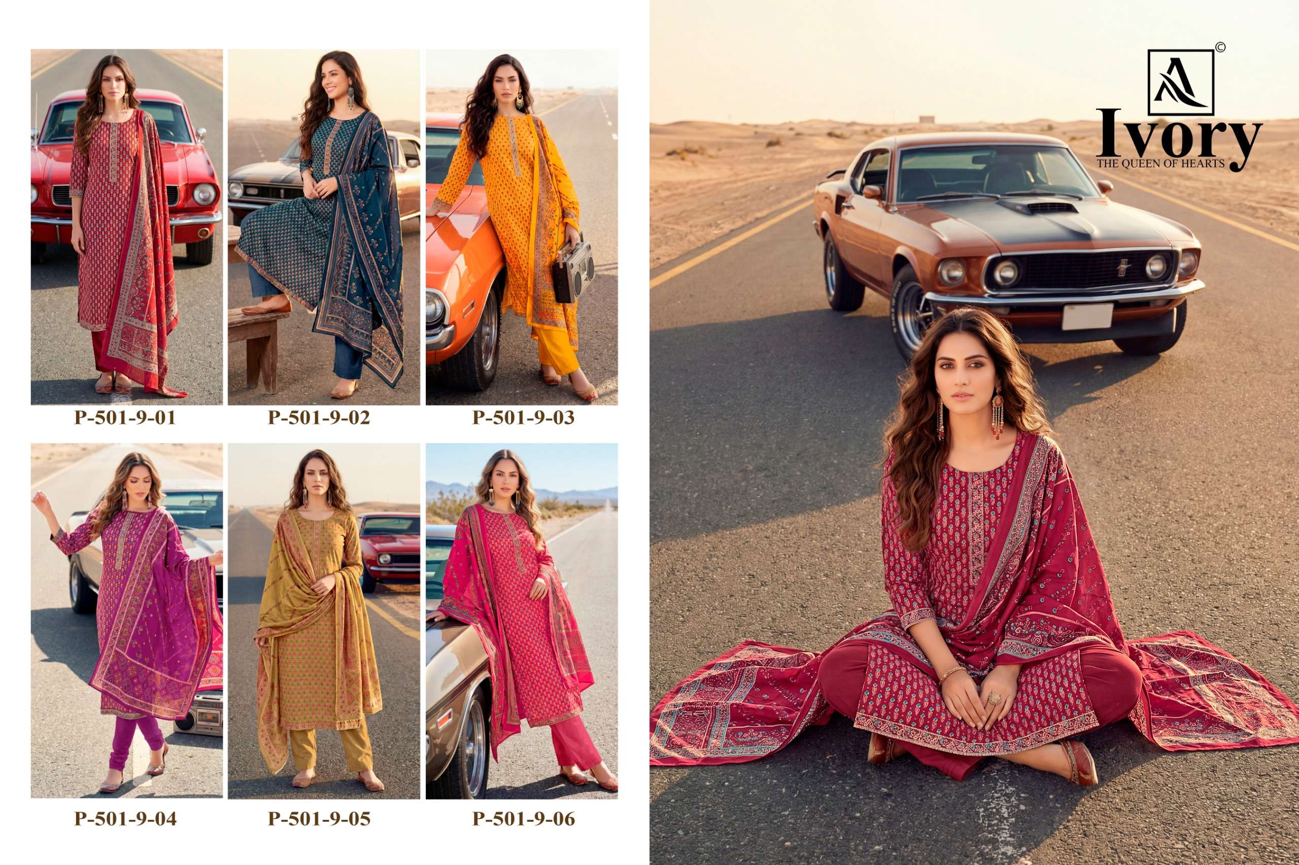 ALOK SUITS IVORY JAM COTTON PRINT WITH FANCY EMBROIDERY WORK SUIT