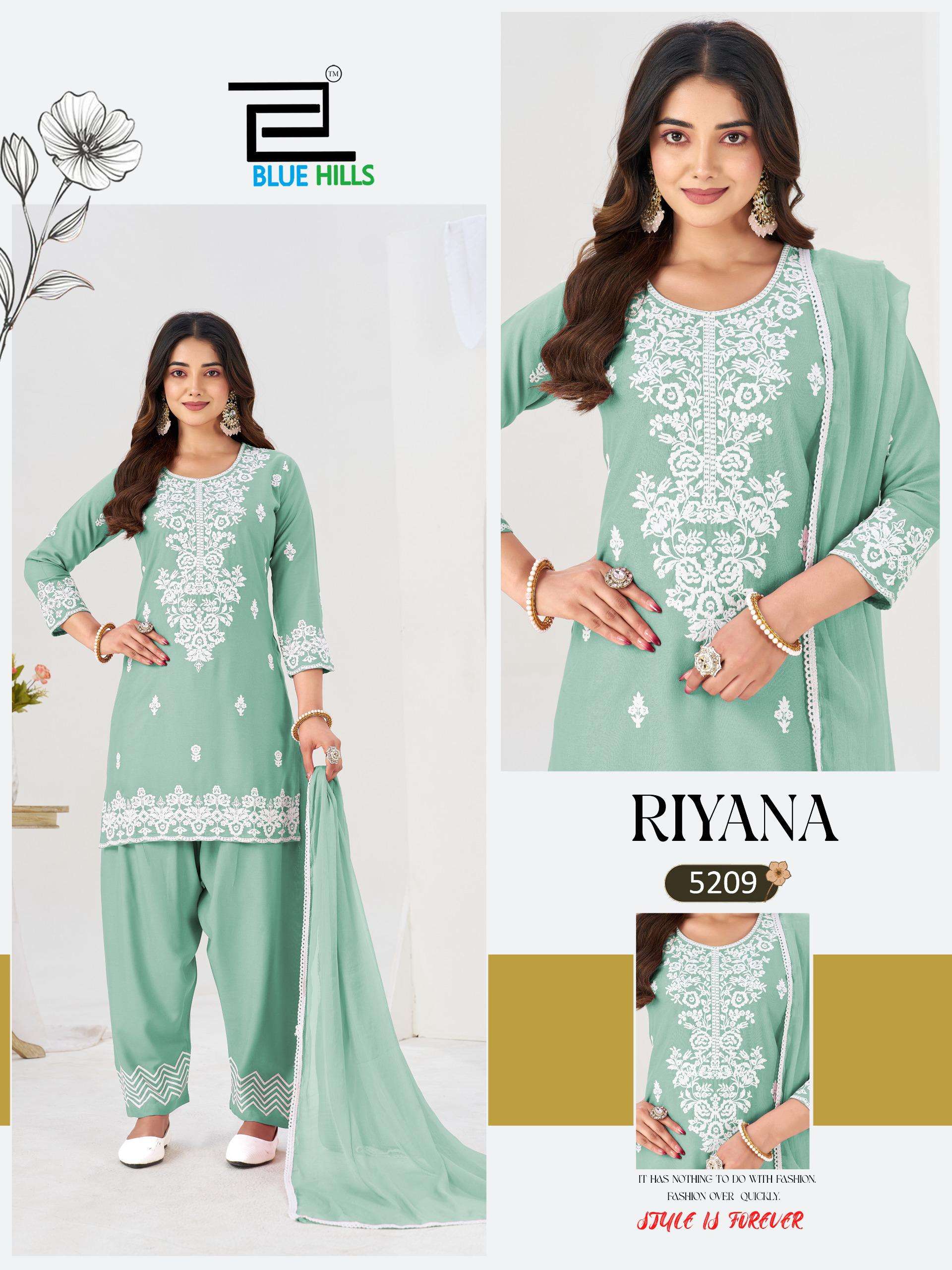 BLUE HILLS RIYANA RAYON FANCY WORKS LADIES 3PCS SET COLLECTION 