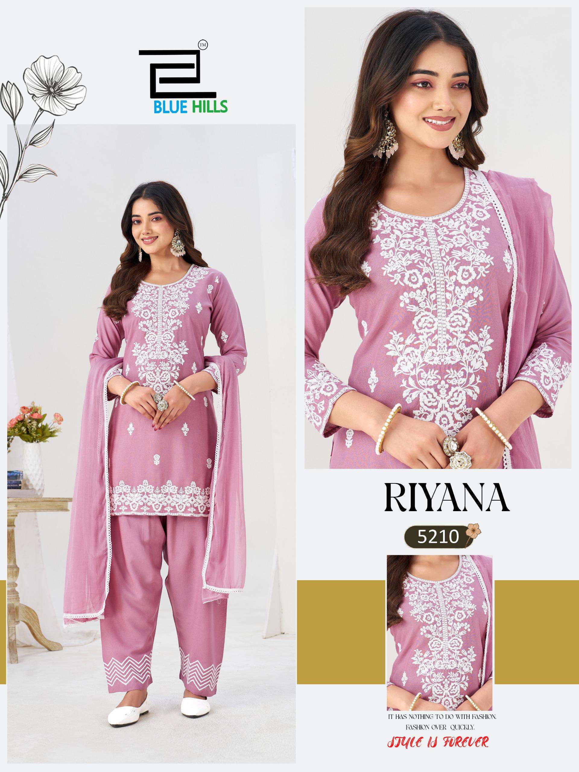 BLUE HILLS RIYANA RAYON FANCY WORKS LADIES 3PCS SET COLLECTION 