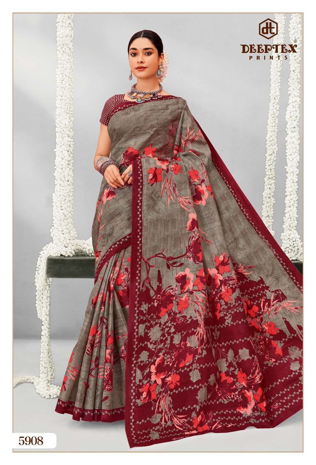 DEEPTEX PRINTS MOTHER INDIA VOL 59 COTTON PRINTED LADIES SAREES	
