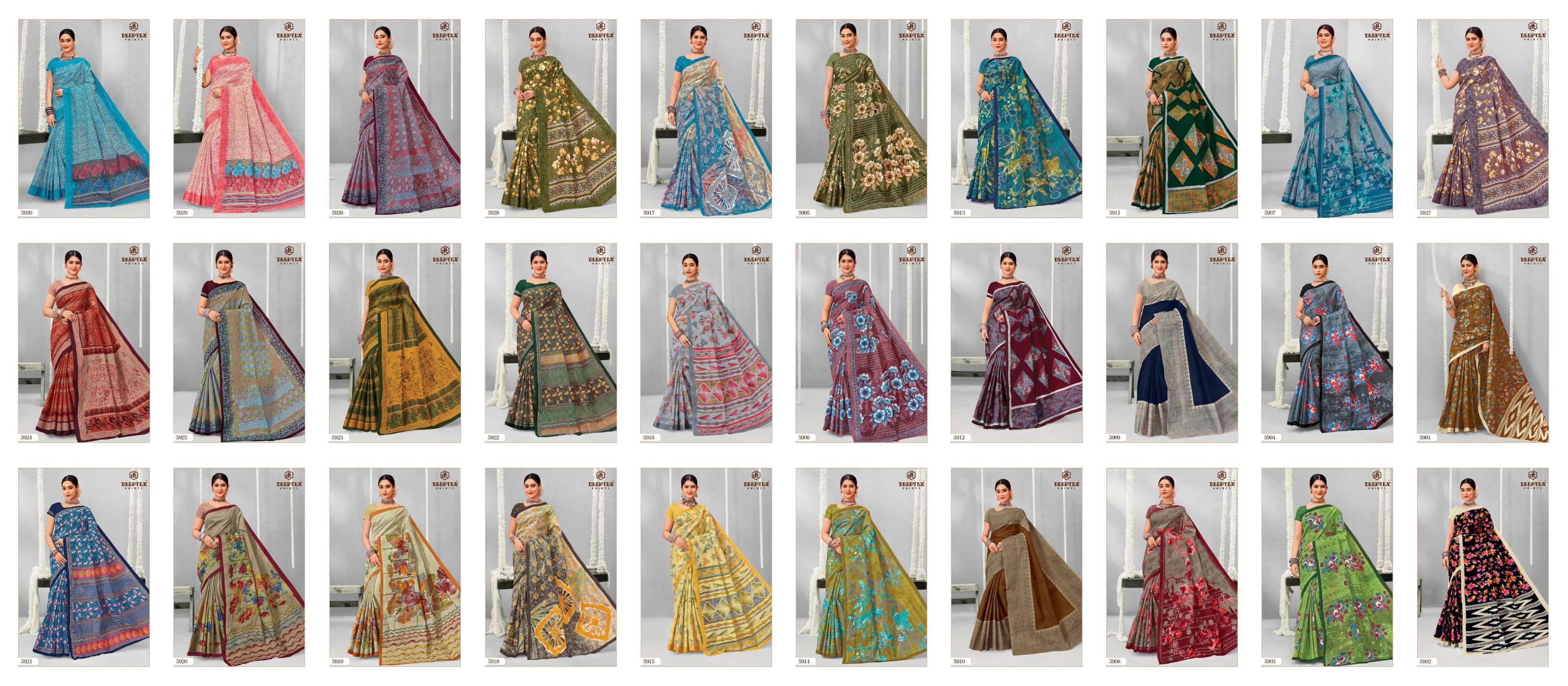 DEEPTEX PRINTS MOTHER INDIA VOL 59 COTTON PRINTED LADIES SAREES	