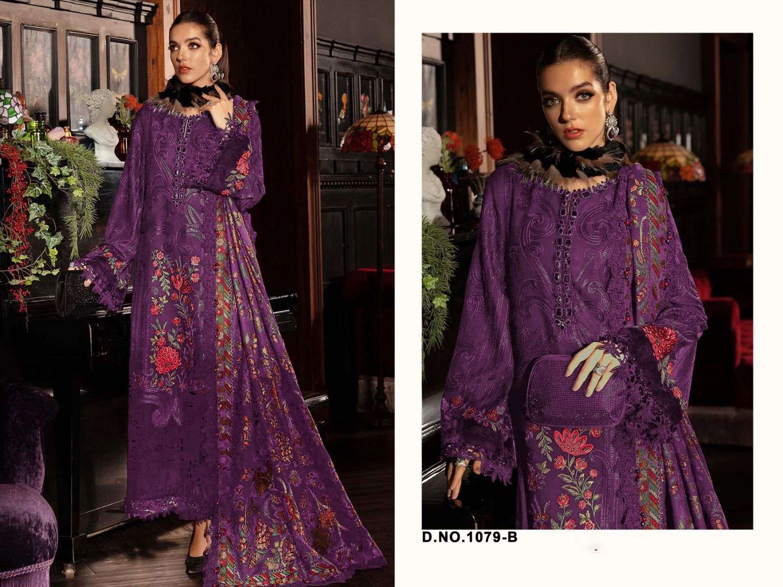 FLORENT D NO 1079 COTTON WITH HEAVY EMBROIDERY DESIGNER PAKISTANI SUIT