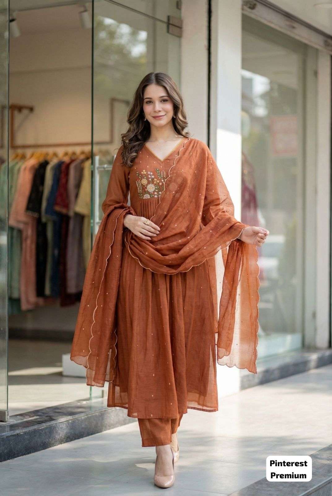 INLI PINTEREST PREMIUM VOL 2 SILK ANARKALI STYLE LADIES 3PCS SET COLLECTION 