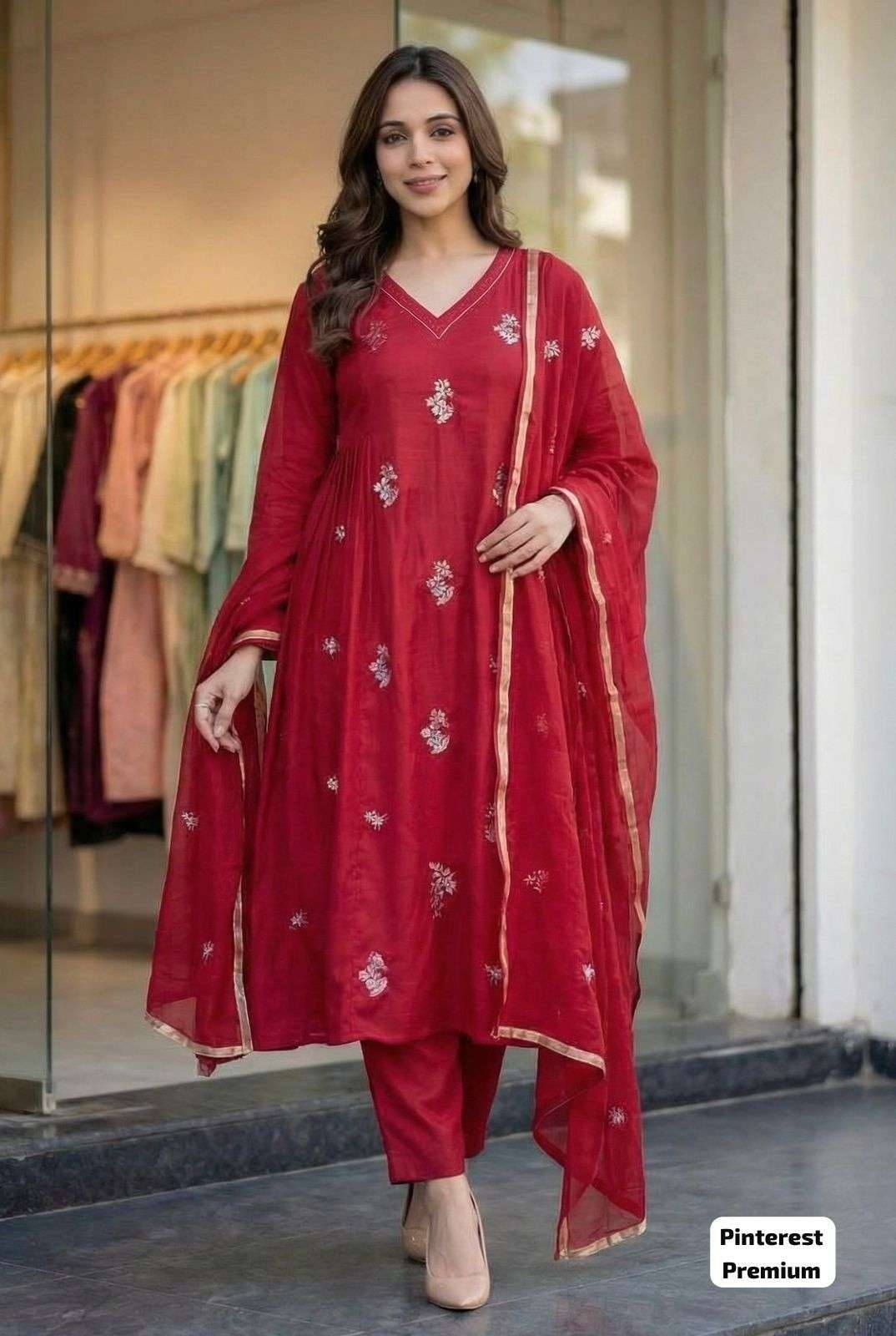 INLI PINTEREST PREMIUM VOL 2 SILK ANARKALI STYLE LADIES 3PCS SET COLLECTION 