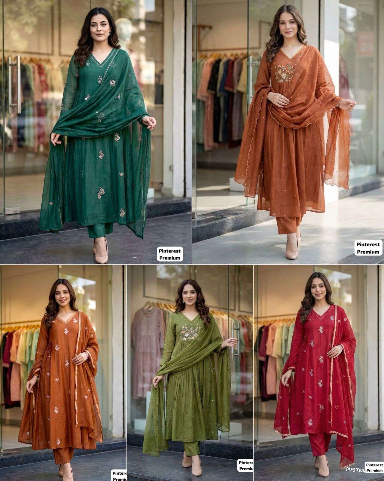 INLI PINTEREST PREMIUM VOL 2 SILK ANARKALI STYLE LADIES 3PCS SET COLLECTION 