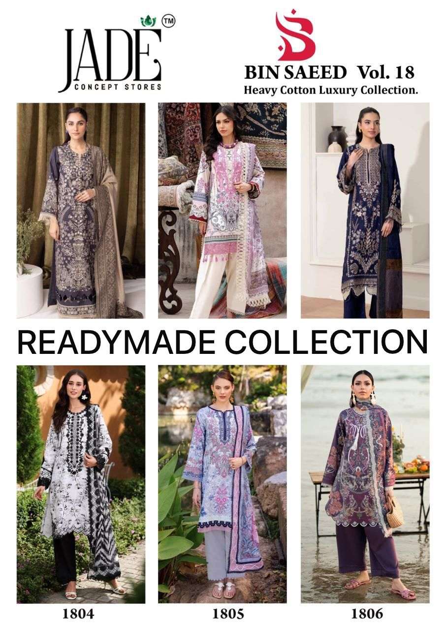 JADE BIN SAEED HEAVY COTTON LUXURY READY MADE COLLECTION VOL 18 