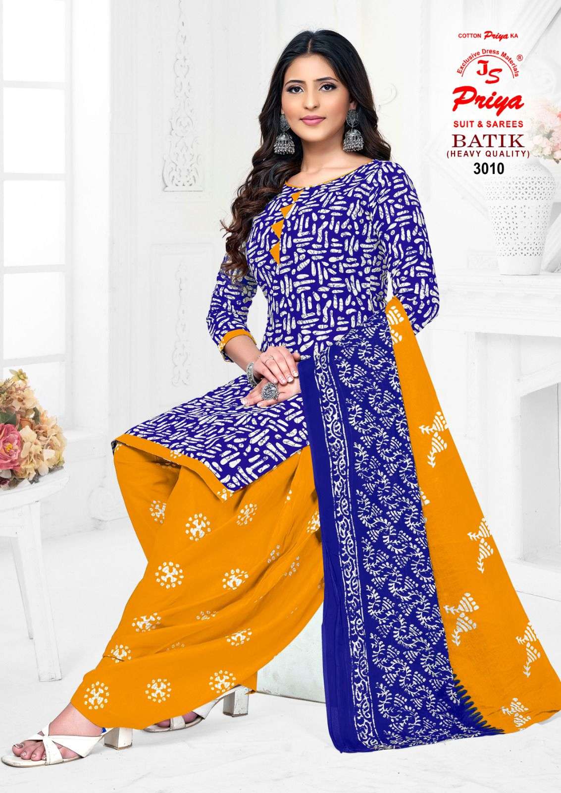 JS PRIYA BATIK PRINT VOL 3 COTTON PRINTED PATIYALA DRESS 