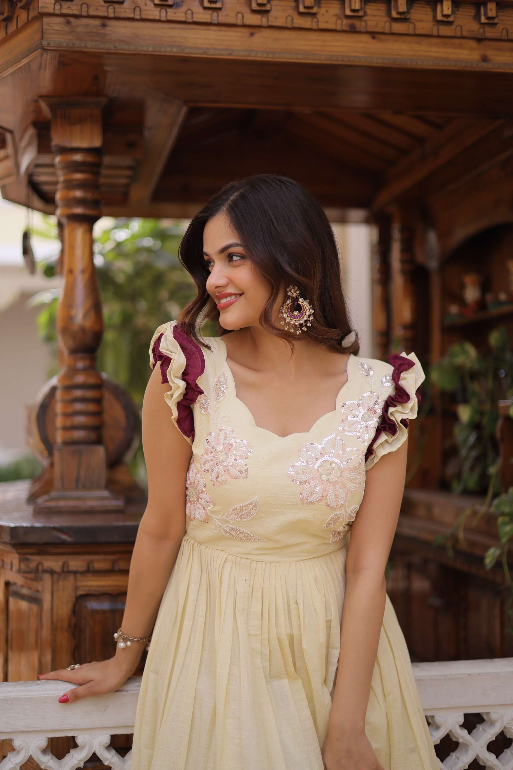 KA 1234 COTTON PREETY LOOKS DESIGNER LADIES GOWN 