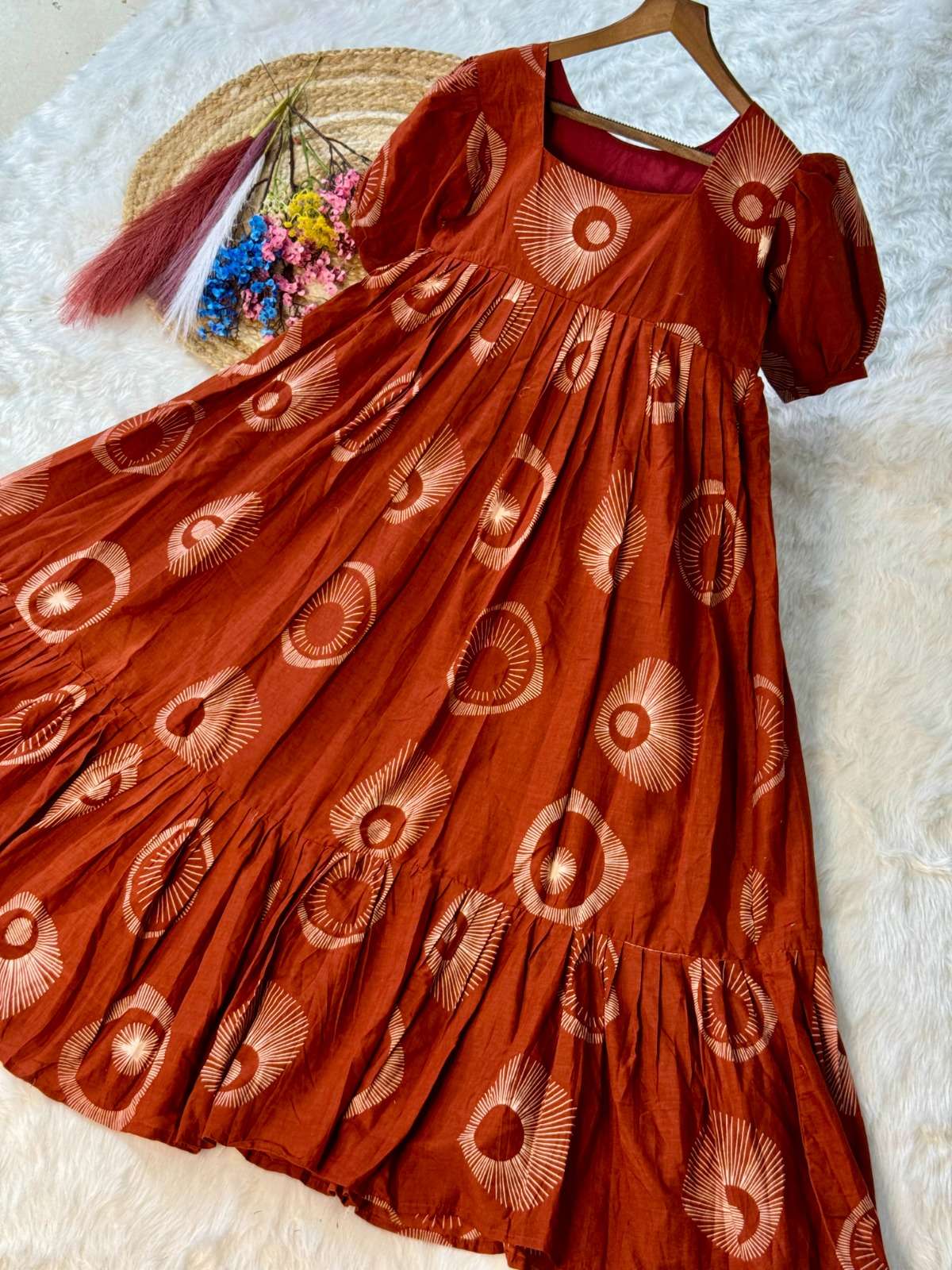 KA 1249 COTTON PRINTED FANCY SUMMER WEAR LADIES GOWN