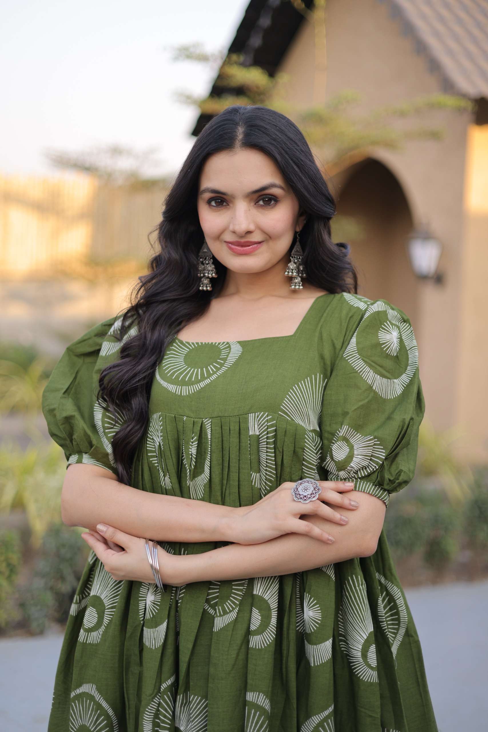 KA 1249 COTTON PRINTED FANCY SUMMER WEAR LADIES GOWN