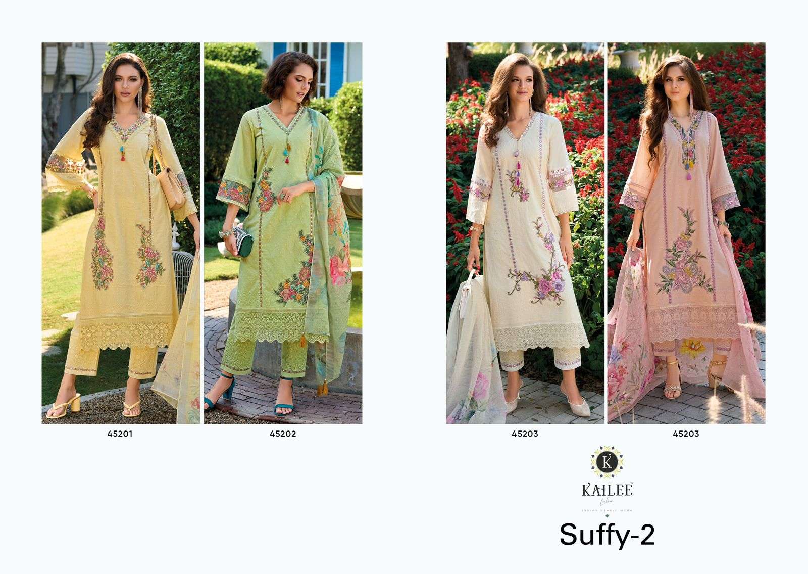 KAILEE FASHION SUFFY VOL 3 CHIKANAKARI  COTTON DESIGNER WORK READY MADE LADIES SUIT