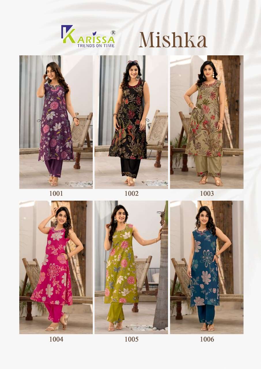 KARISSA MISHKA VISCOSE FANCY PRINT LONG KURTI WITH BOTTOM PAIR 