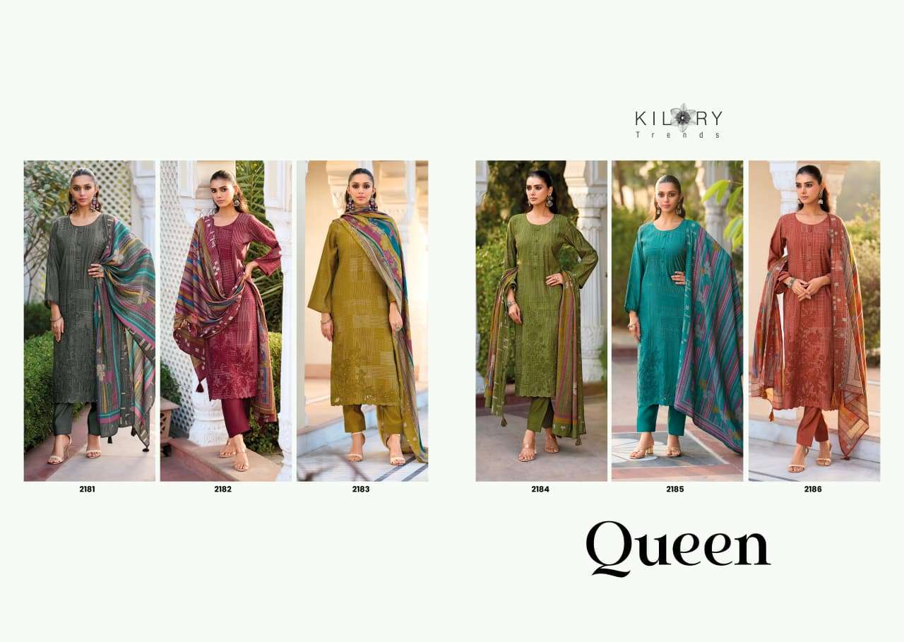 KILORY TRENDS QUEEN MODAL SILK DIGITAL PRINT WITH FANCY EMBROIDERY WORK SUIT