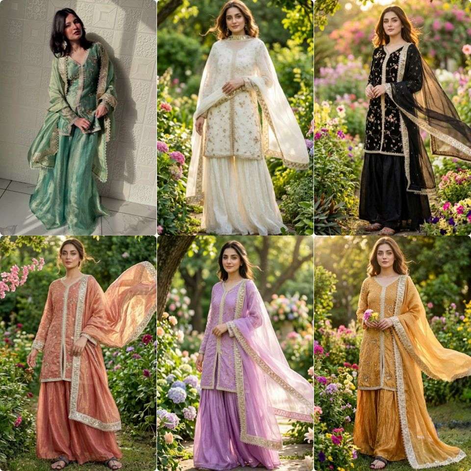 LADY LOOK 037 BEAUTIFUL PARTY WEAR DESIGNER LOOK TOP PLAZZO AND DUPATTA 