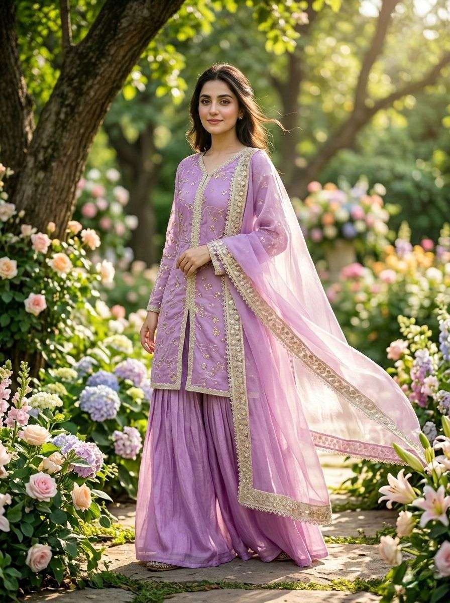 LADY LOOK 037 BEAUTIFUL PARTY WEAR DESIGNER LOOK TOP PLAZZO AND DUPATTA 