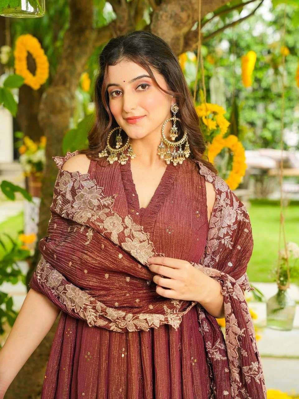 LG 2046 CRUNCHY SILK BEAUTIFUL PREETY LOOK DESIGNER LADIES FLARED KURTI SHARARA AND DUPATTA SET 