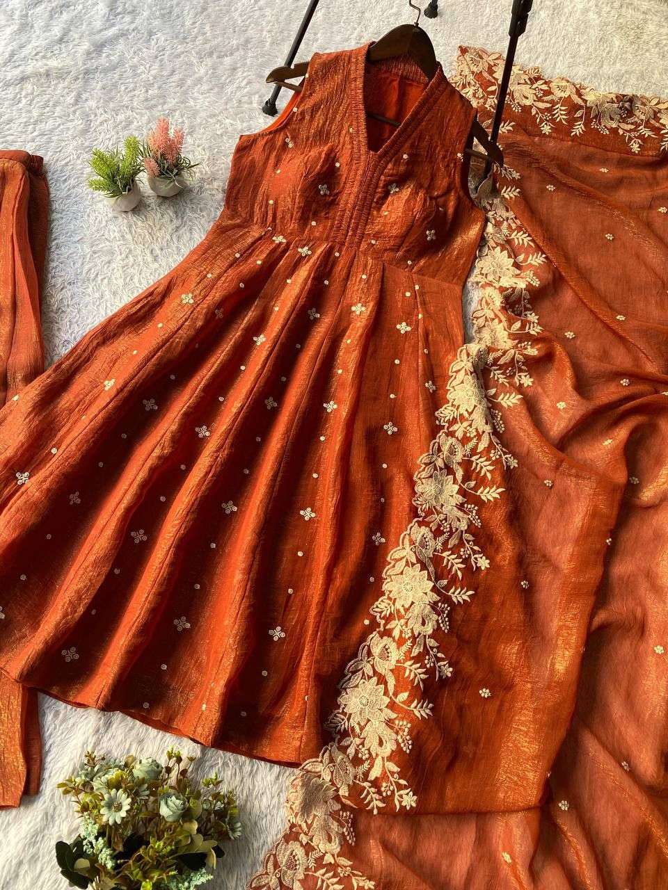 LG 2046 CRUNCHY SILK BEAUTIFUL PREETY LOOK DESIGNER LADIES FLARED KURTI SHARARA AND DUPATTA SET 