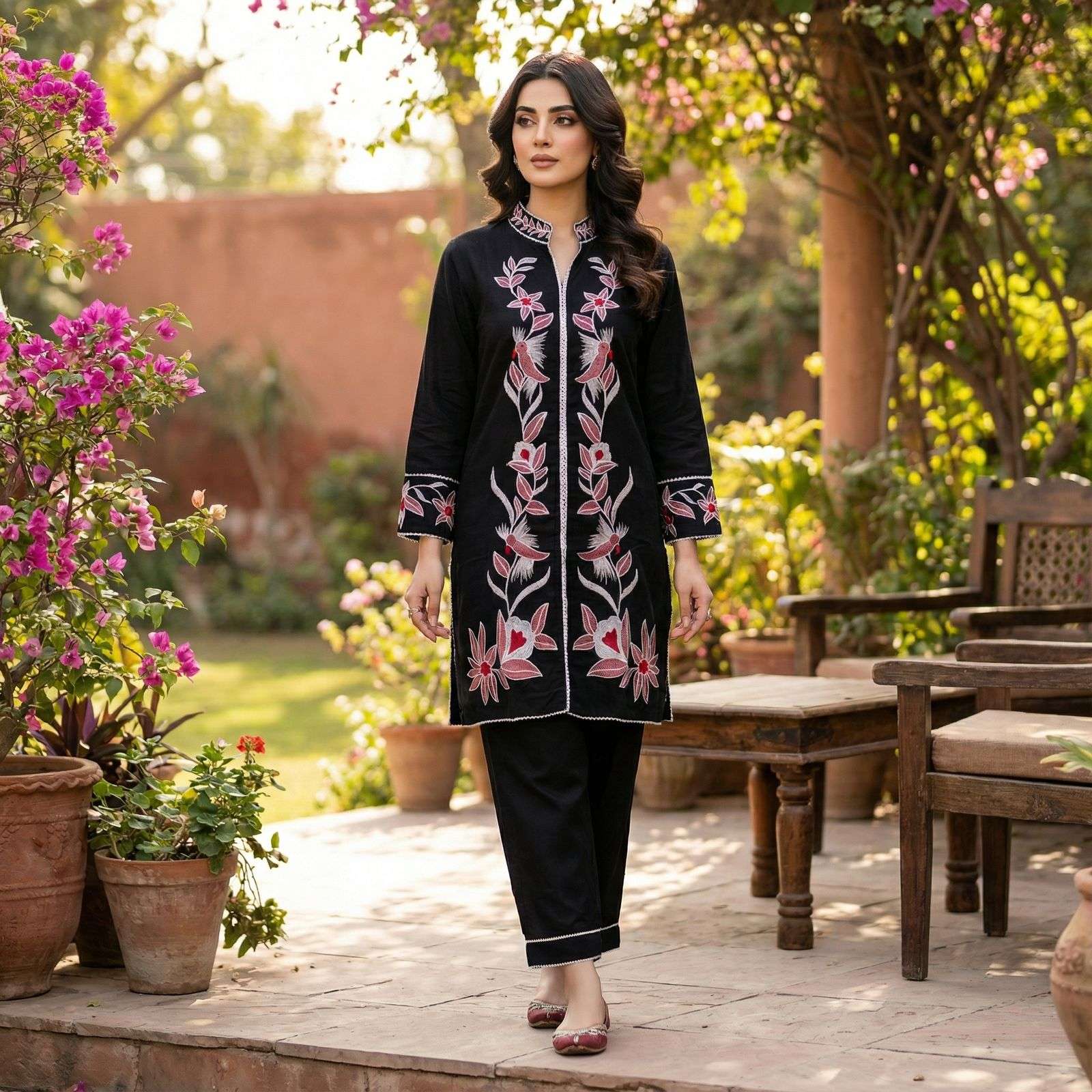 MF LIBAS RAYON FANCY WORKS LADIES TOP WITH BOTTOM PAIR 